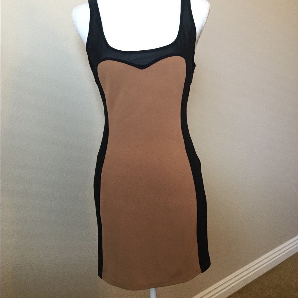 Forever 21 Black and Tan colorblock dress